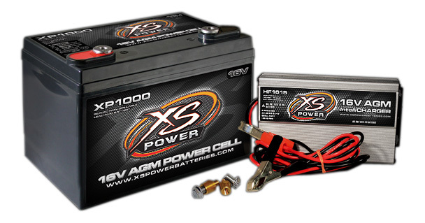 Xs Power Battery - Agm Battery 16v 2 Post & Hf Charger Combo Kit