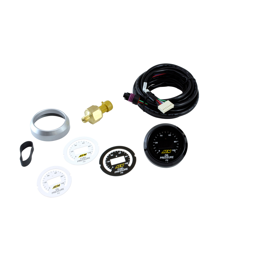 Aem Electronics - Oil/Fuel Pressure Digital Gauge 0-100psi