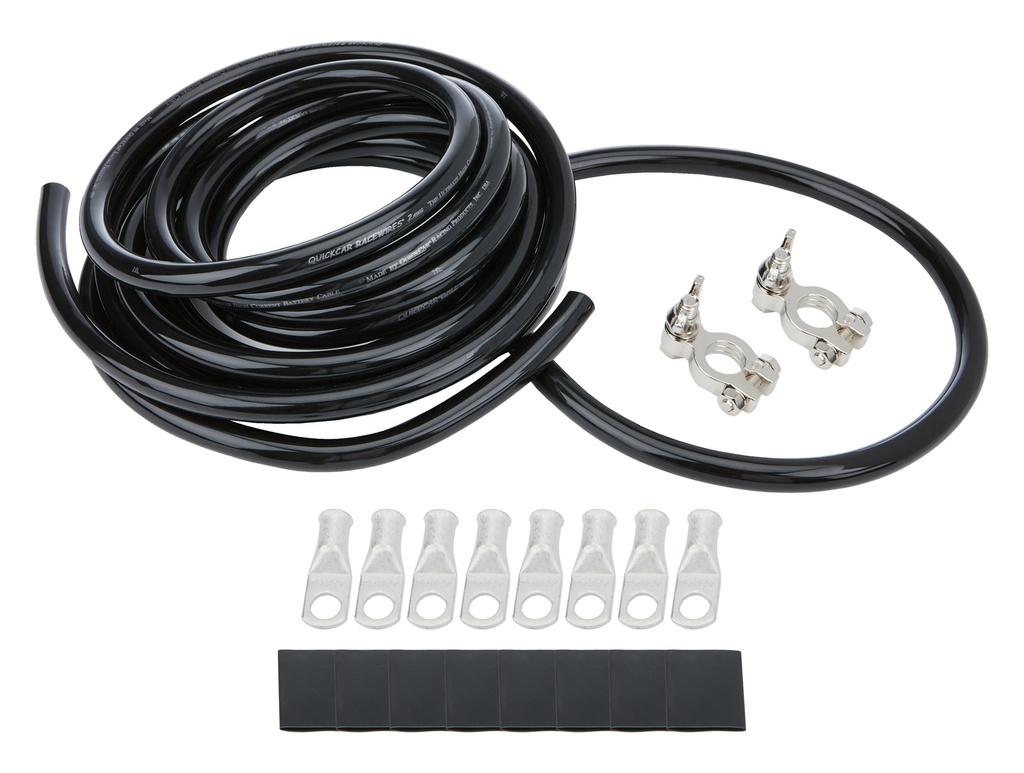 [ALL76111] Allstar Performance - Battery Cable Kit 2 Ga. 1 Battery All Black