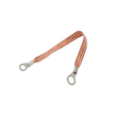 [ALL76329-12] Allstar Performance - Copper Ground Strap 12in w/ 1/4in and 3/8in Ring