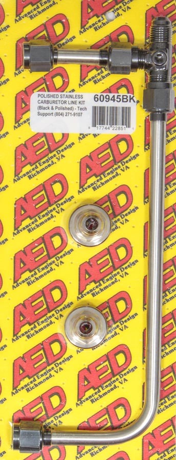AED - Polished S/S 4150 Carb Fuel Line Kit