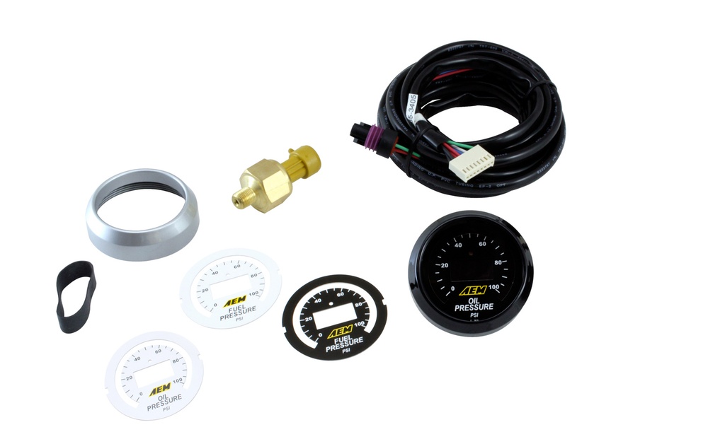 Aem Electronics - Oil/Fuel Pressure Digital Gauge 0-100psi