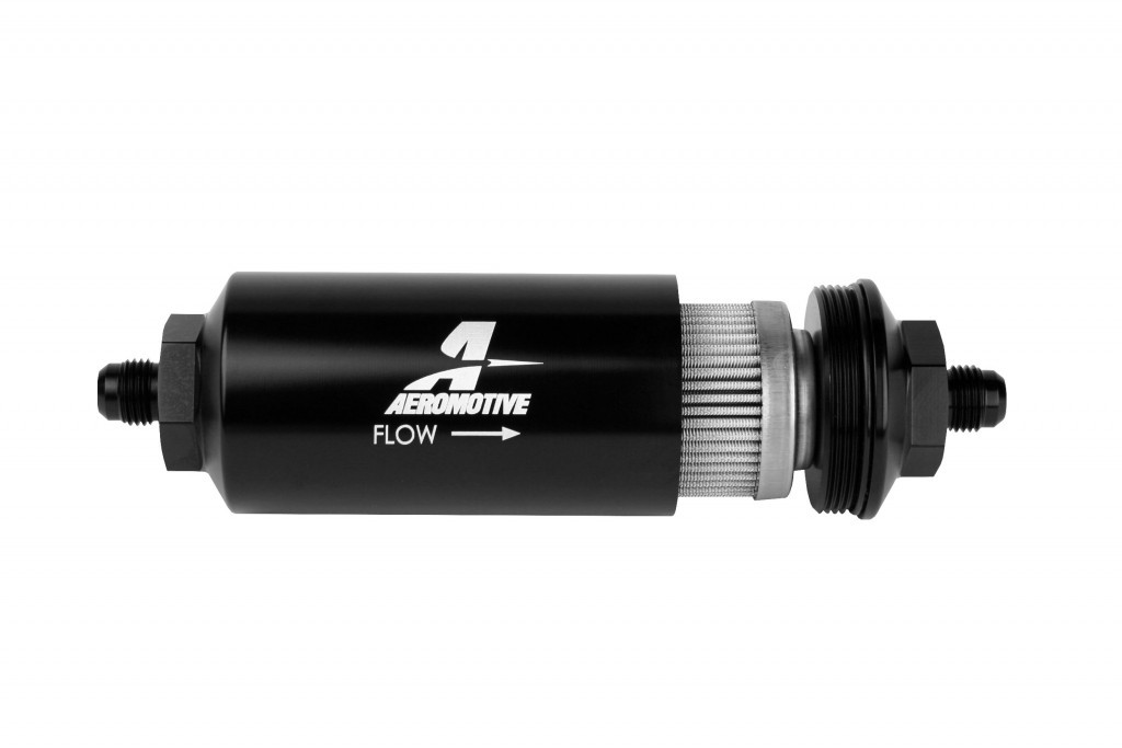6an Inline Fuel Filter 100 Micron 2in Od Black
