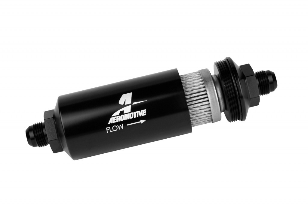 8An Inline Fuel Filter 40 Micron 2In Od Black