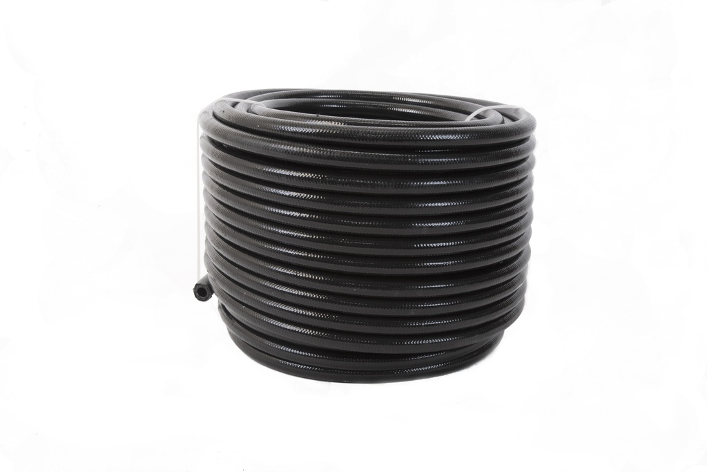 6AN PTFE S/S Braided Hose 20ft Black Jacketed