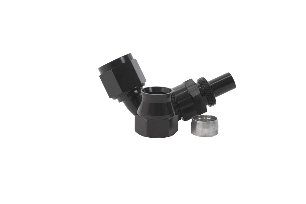 8an 90-Deg Ptfe Hose End Black Anodized