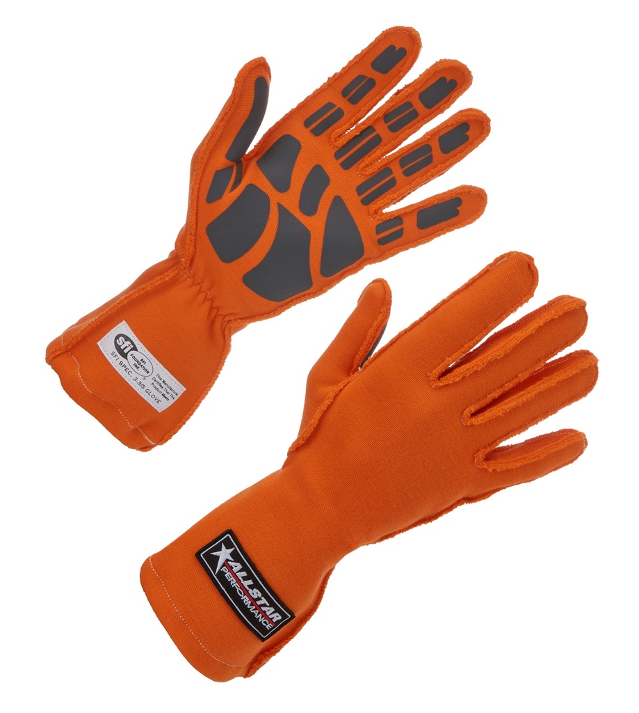 [ALL916045] Allstar Performance - Driving Gloves SFI 3.3/5 Outseam D/L XL Orange