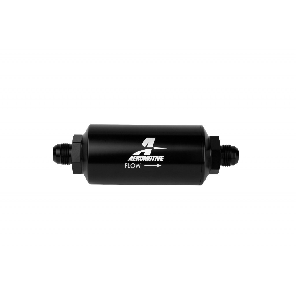[AFS12375] 8AN Inline Fuel Filter 10 Micron 2in OD Black