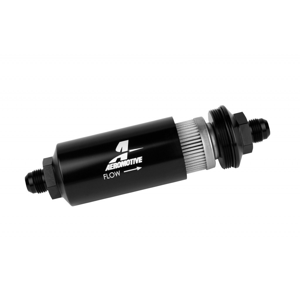8An Inline Fuel Filter 40 Micron 2In Od Black