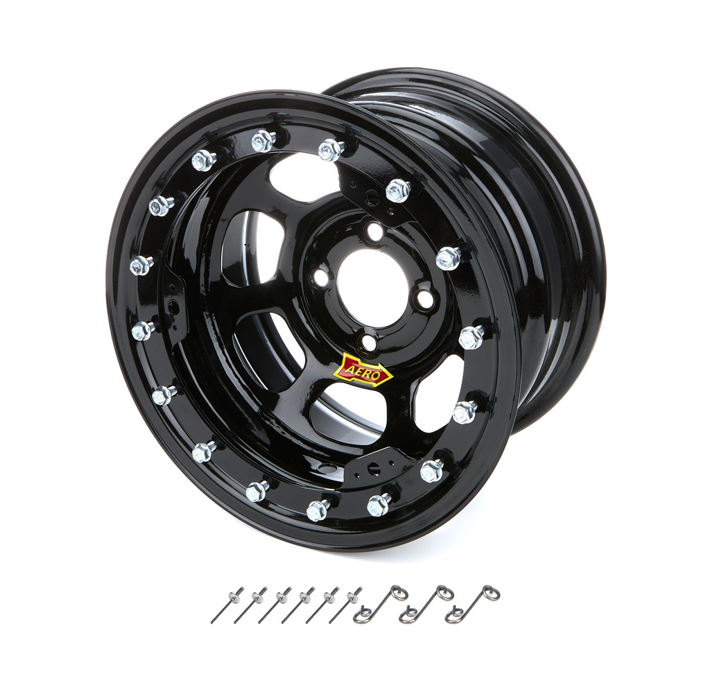 Aero Race Wheels - 13x8 3in. 4.00 Black Beadlock