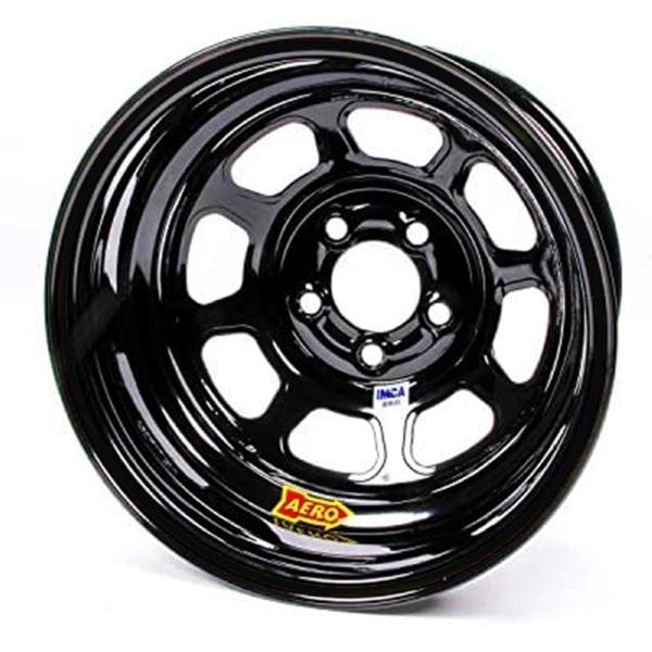 Aero Race Wheels - 15x8 2in 5.00 Black LR w/ 3 Tabs for Mudcover