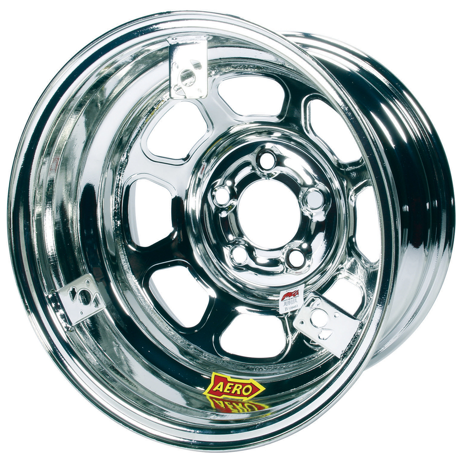 Aero Race Wheels - 15X8 3In 5.00 Chrome W/ 3 Tabs For Mudcover