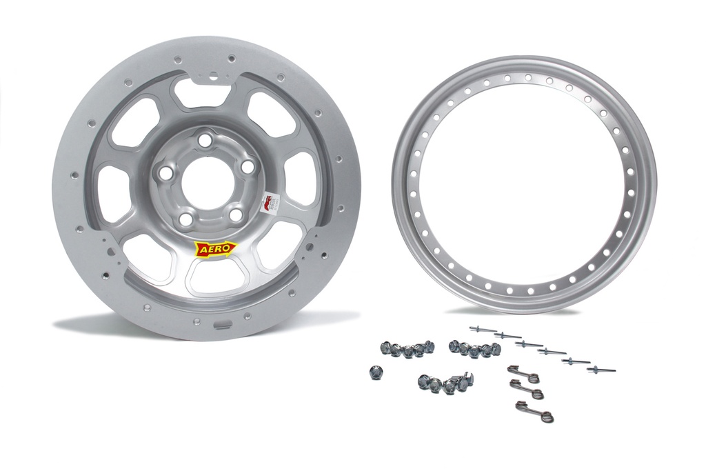Aero Race Wheels - 15X10 3in 4.75 Silver Beadlock