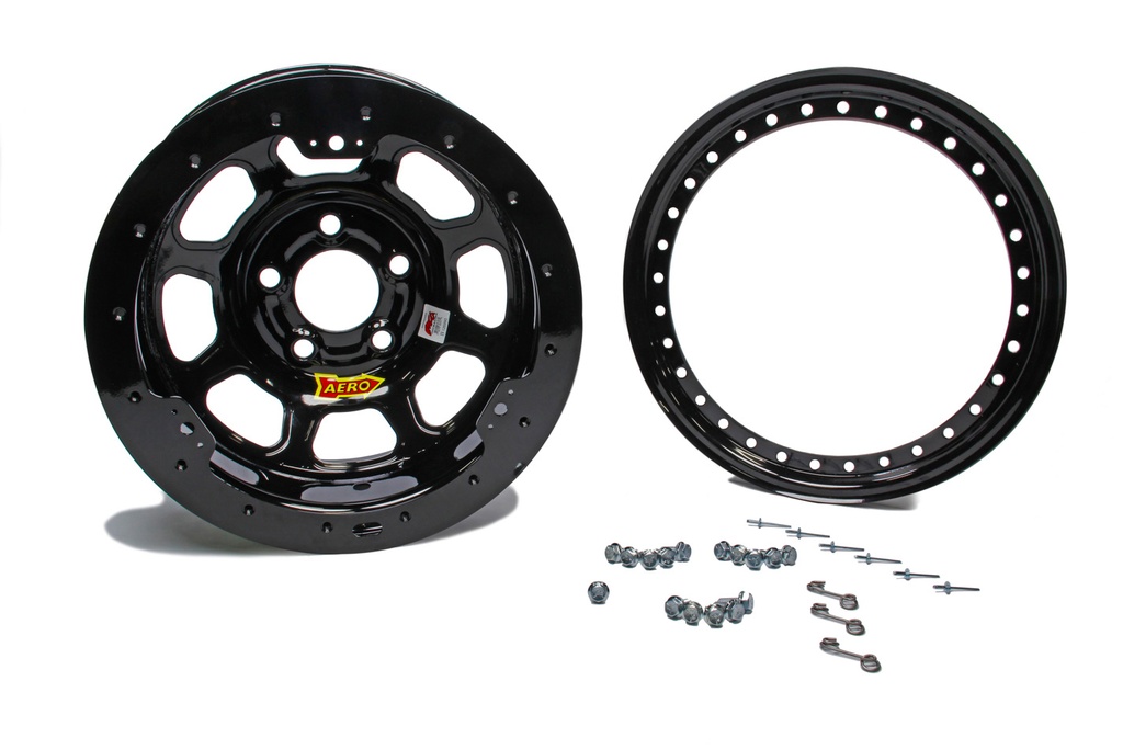 Aero Race Wheels - 15x10 4in 4.75 Black Beadlock