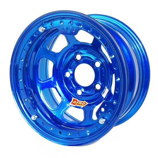 Aero Race Wheels - 15x8 4in 5.00 Blue Chrome Beadlock Wheel