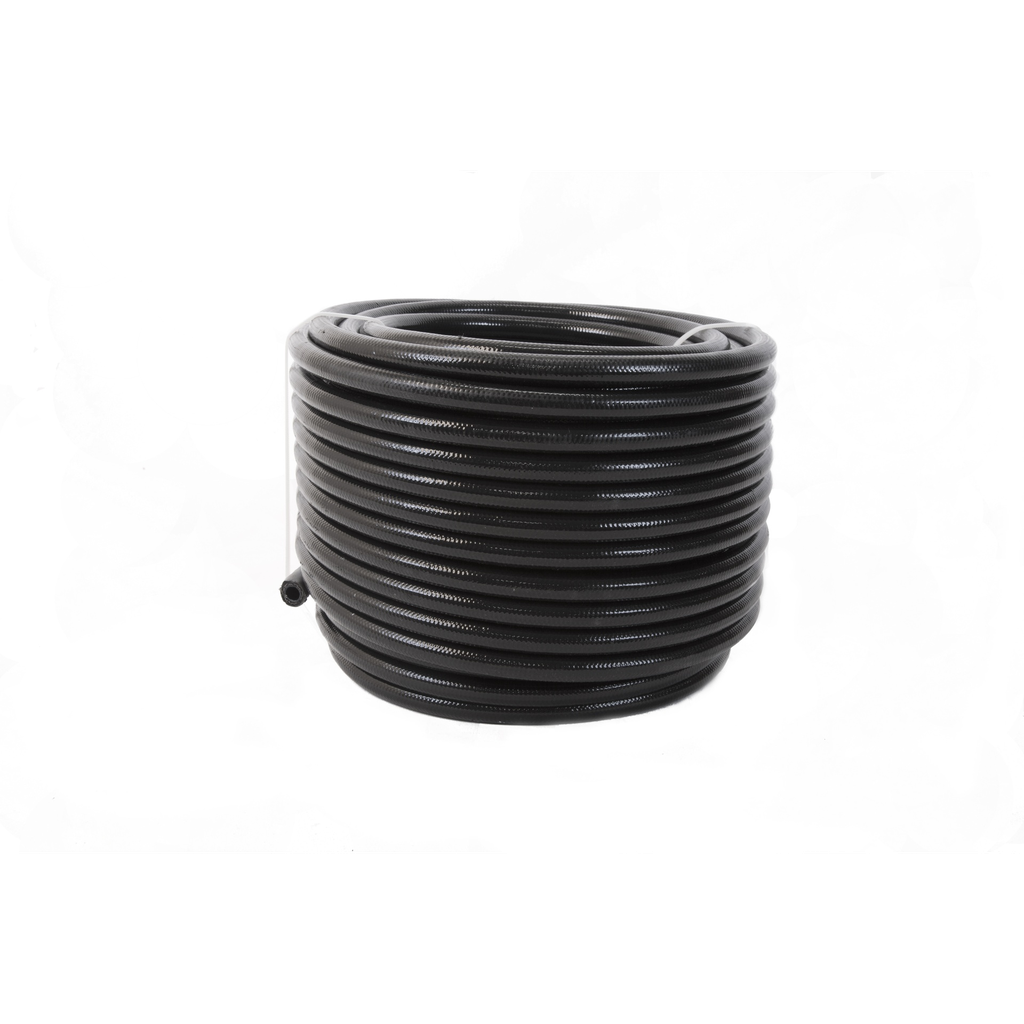 10an PTFE S/S Braided Hose 16ft Black Jacketed