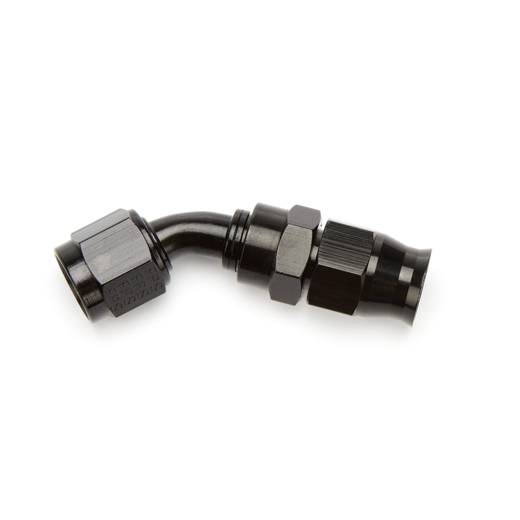 6an 45-Deg PTFE Hose End Black Anodized