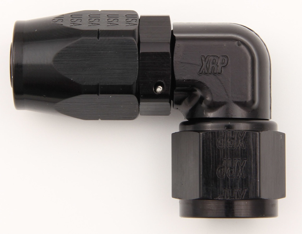 XRP-Xtreme Racing Prod. - #12 90 Deg Dbl Swivel Forged Hose End Black