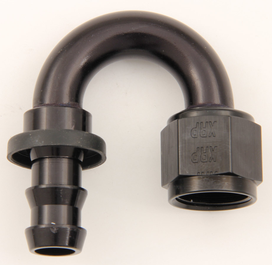 XRP-Xtreme Racing Prod. - #8 180 Deg Push-On Hose End Black