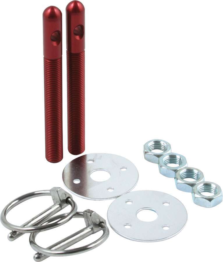Allstar Performance - Alum Hood Pin Kit 3/8in Red