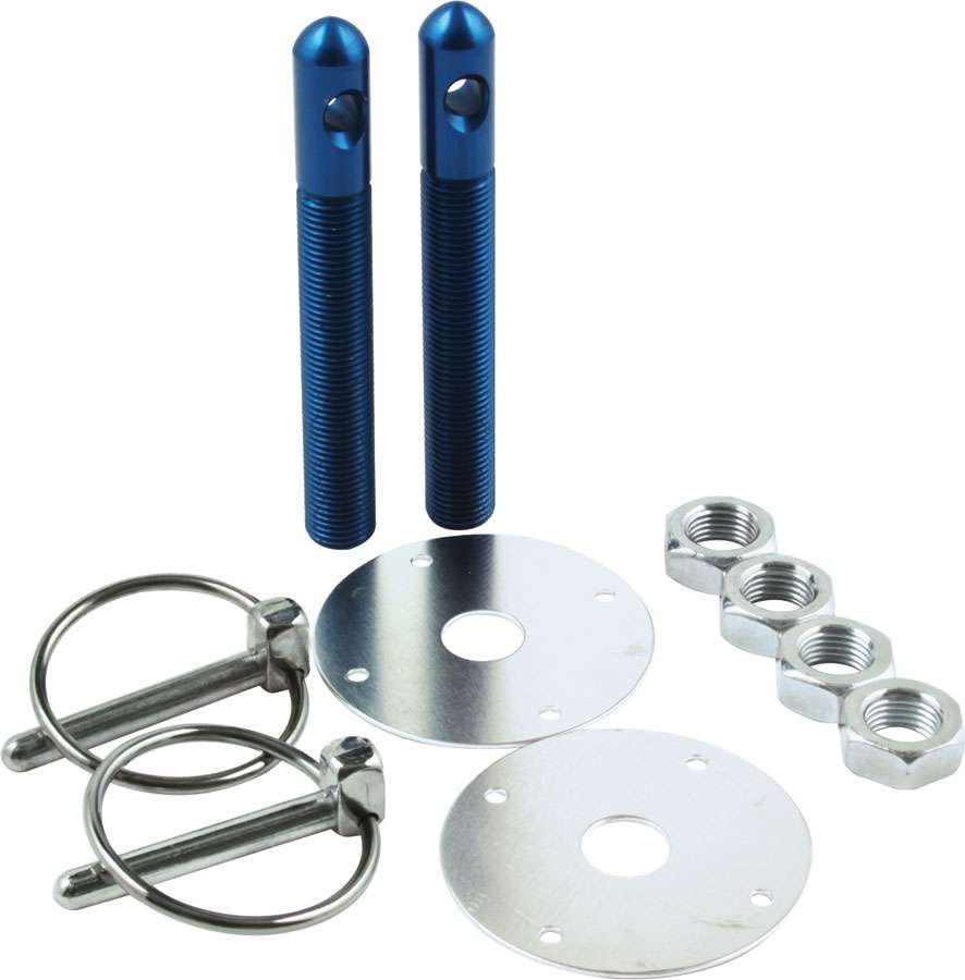 Allstar Performance - Alum Hood Pin Kit 1/2in With 1/4in Clips Blue