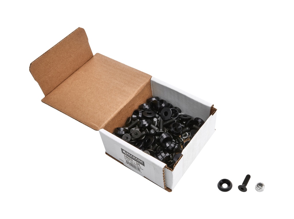 Allstar Performance - Countersunk Bolts 1/4in w/ 3/4in Washer Blk 50pk