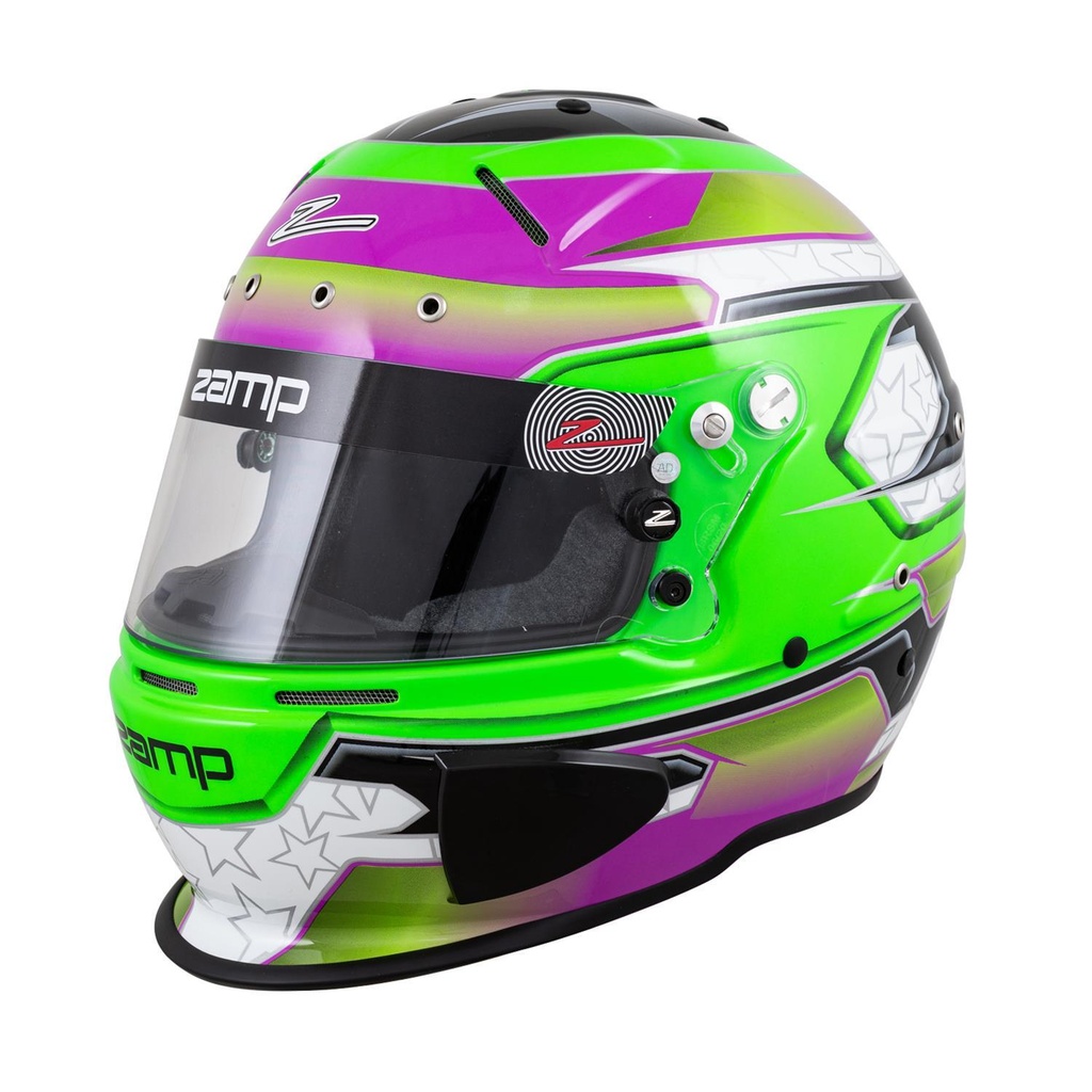 [ZAMH760C39XL] Zamp Racing - Helmet RZ-70E Switch XL Grn/Purp SA2020/FIA