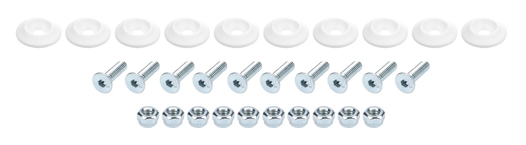 Allstar Performance - Countersunk Bolt Kit White 10pk