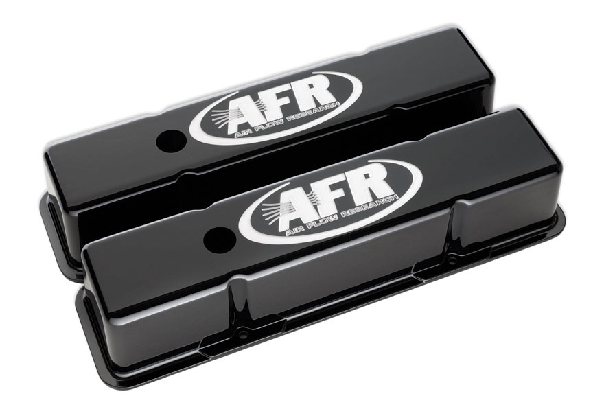 Air Flow Research - SBC Tall Alum Valve Cvr Black With AFR Logo