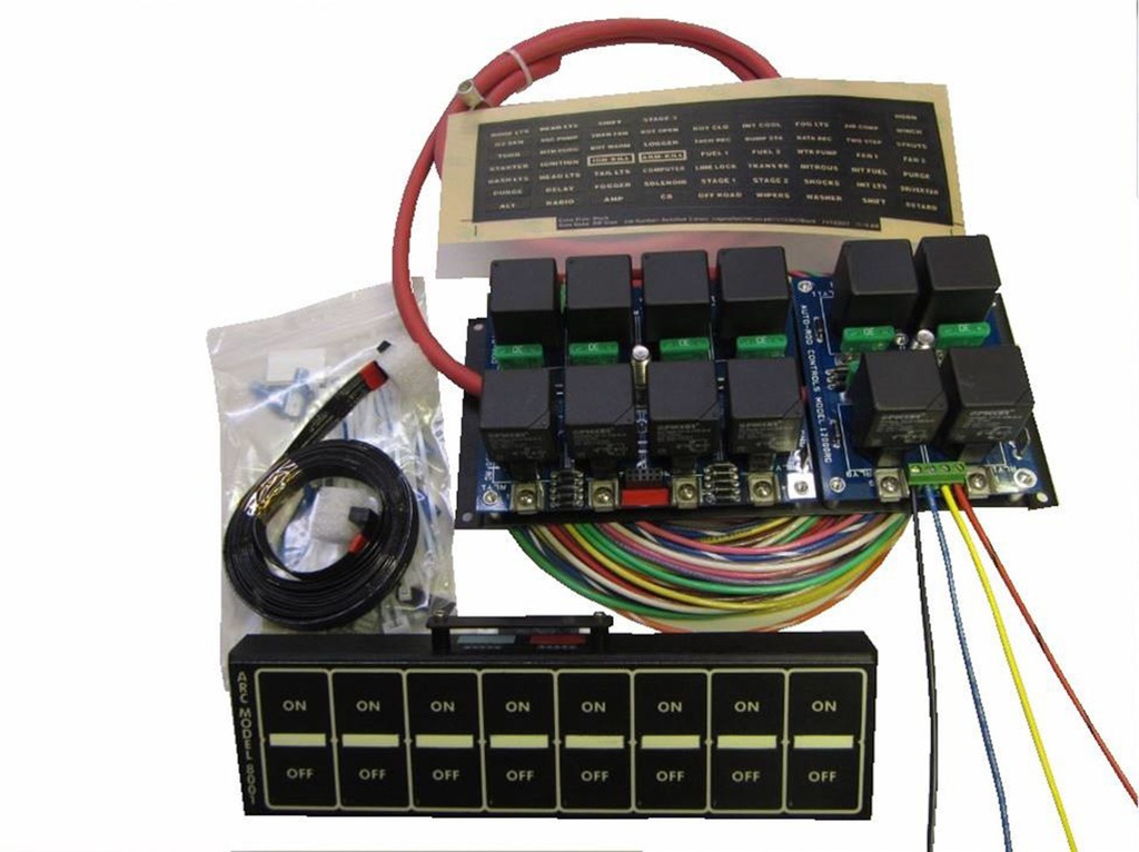Auto Rod Controls - 8 Switch In-Dash Control Module Black Faceplate