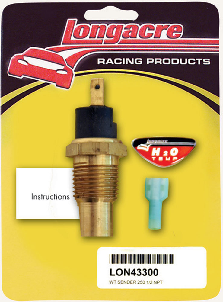 Longacre - Water Temp Sender 1/2in. NPT 250 Deg