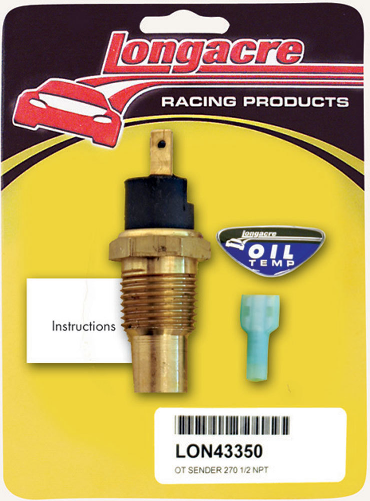 Longacre - Oil Temp Sensor 1/2in. NPT 270 Deg