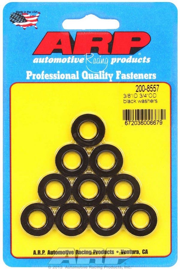 [ARP200-8557] Arp - Black Washers - 3/8 Id X 3/4 Od (10)