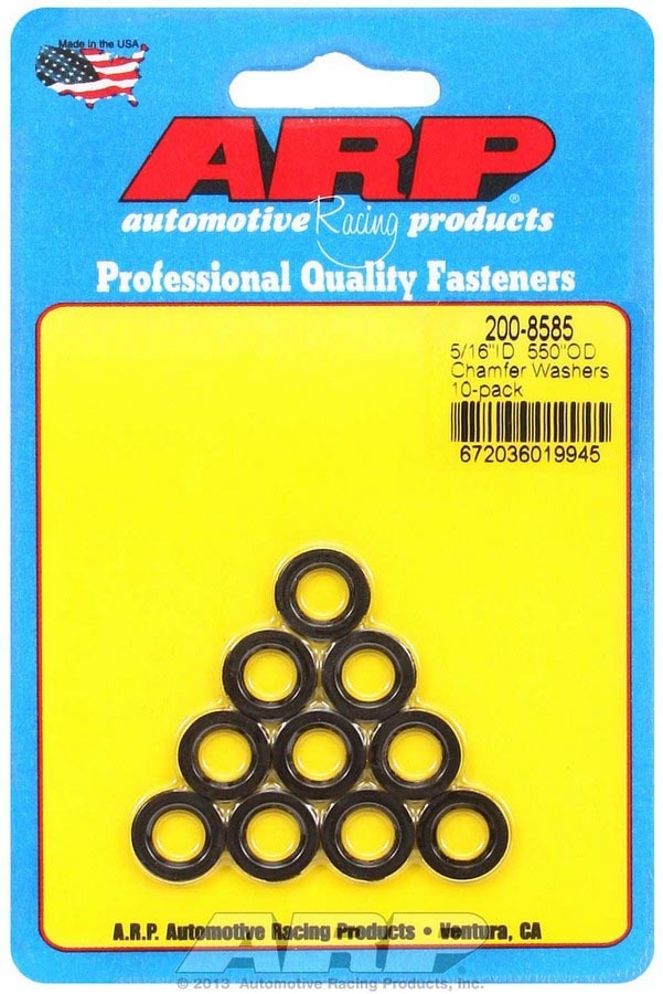[ARP200-8585] ARP - Black Washers - 5/16 ID x .550 OD Chamfer (10)