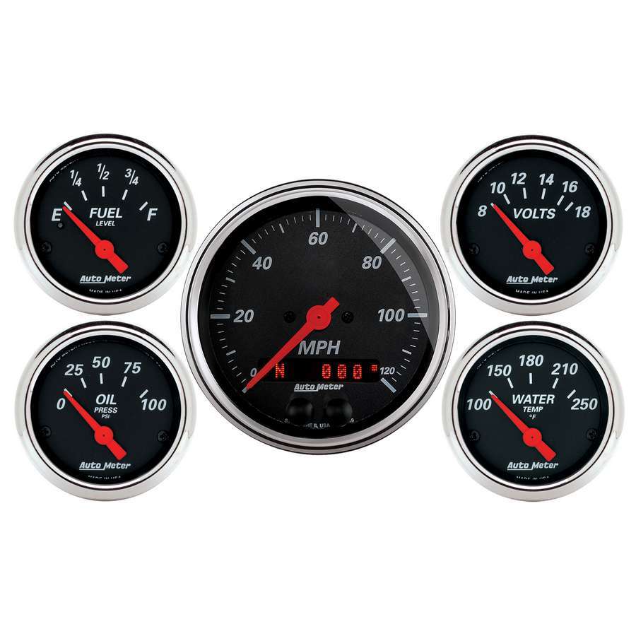 Autometer - Designer Black Gauge Kit W/Gps Speedo