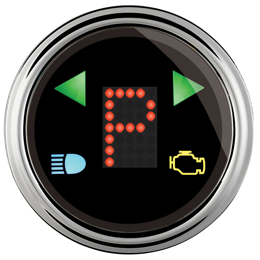Autometer - 2-1/16 Gauge Prndl+ Black Face Chrome Bezel