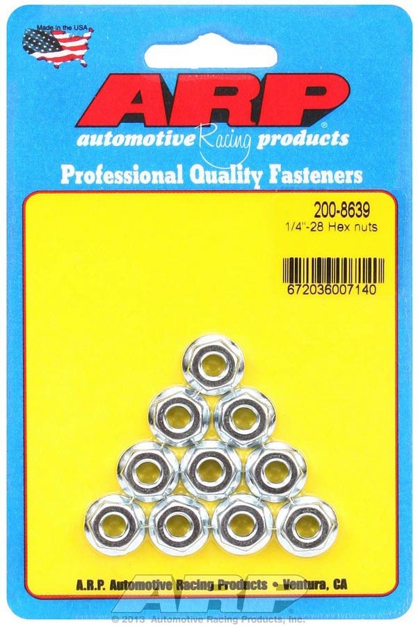 [ARP200-8639] ARP - Hex Nuts - 1/4-28 (10)