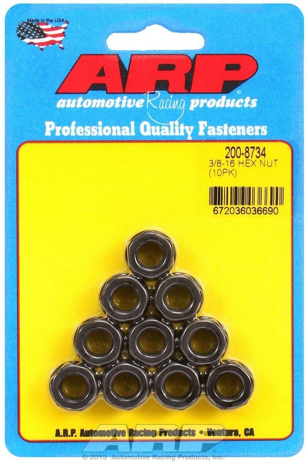 [ARP200-8734] ARP - Hex Nuts - 3/8-16 (10)