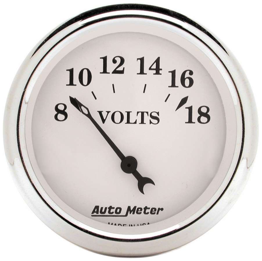 Autometer - Old Tyme White 2 1/16in Voltmeter 8-18