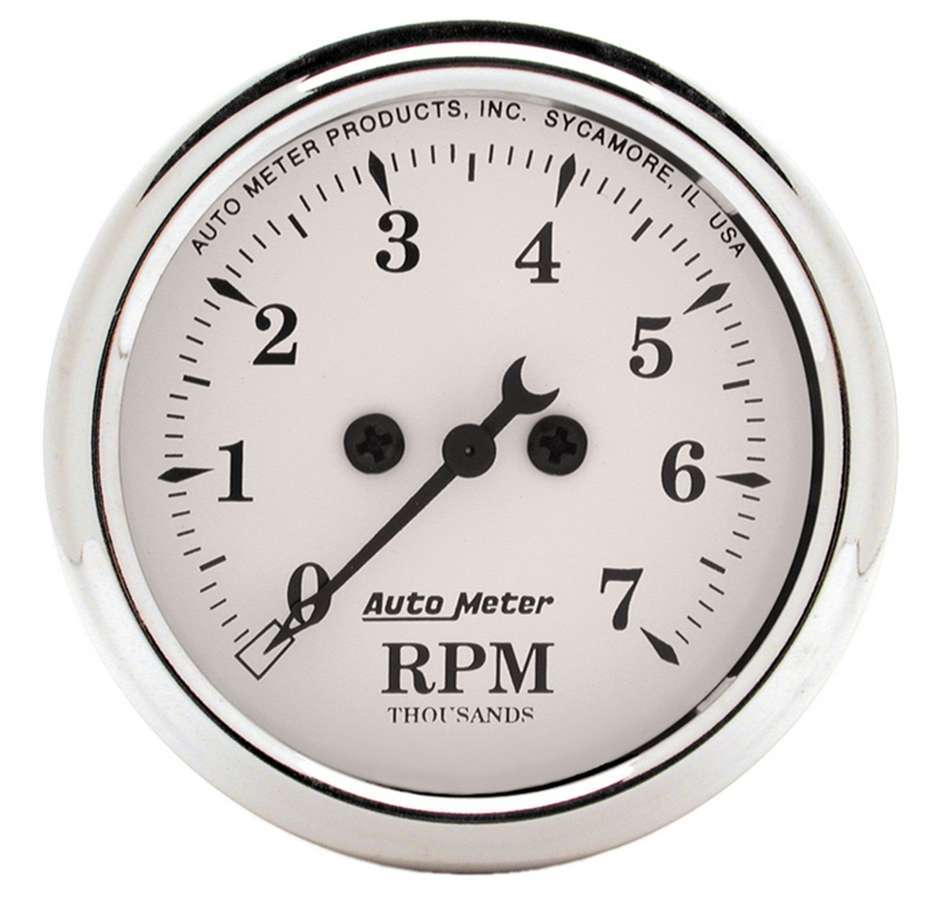 Autometer - Old Tyme White 2 1/16in Tach 7000 Rpm Elec.