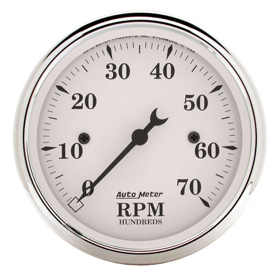 Autometer - Old Tyme White 3 1/8in Tach 7000 RPM Elec.