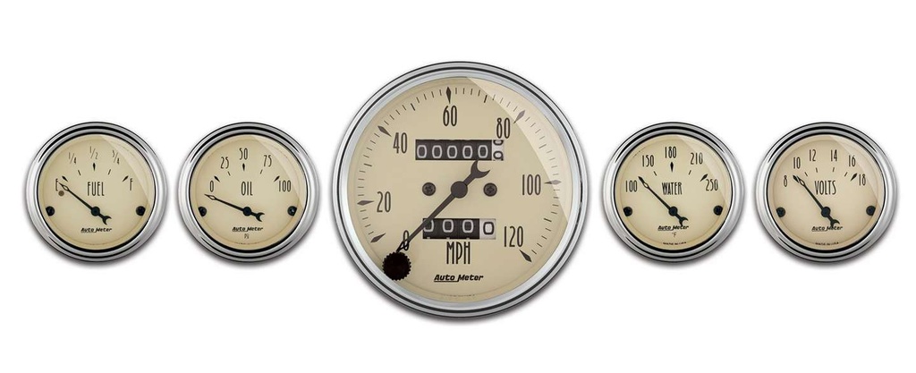 Autometer - A/B 5pc. Gauge Kit w/Mech. Speedo