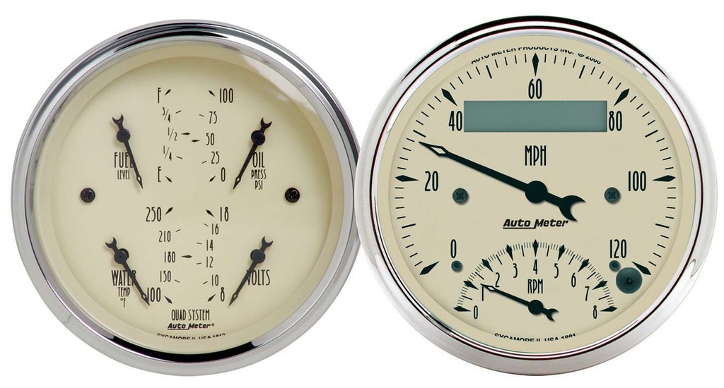 Autometer - 3-3/8in A/B Quad/Speedo/Tach Combo