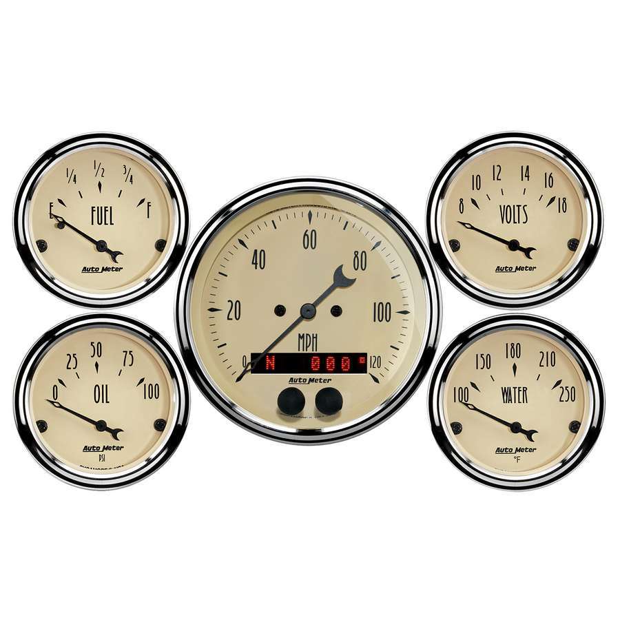 Autometer - Antique Beige Gauge Kit W/Gps Speedo