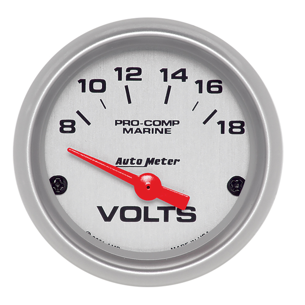 Autometer - 2-1/16 Ultra Lite Marine Voltmeter 8-18 Volts