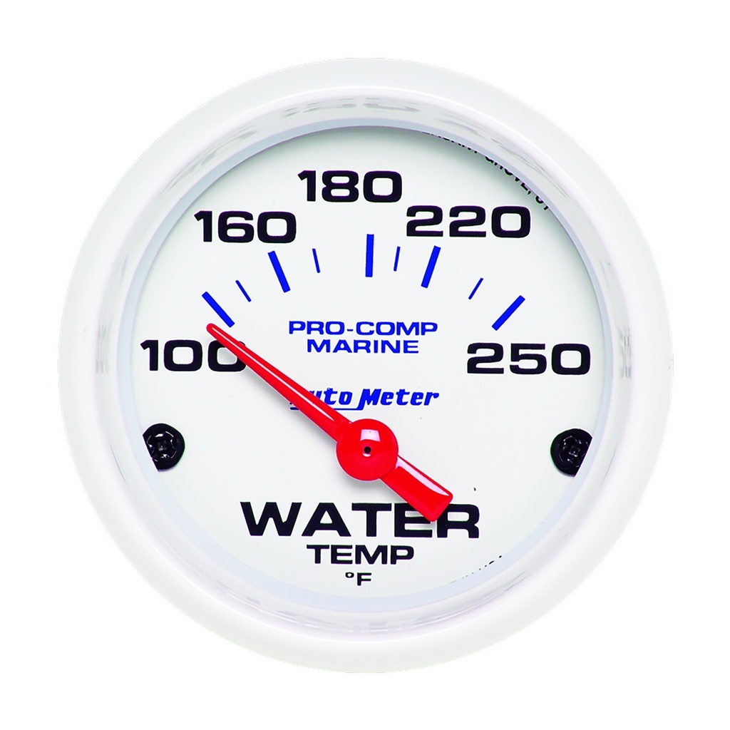 Autometer - 2-1/16 Water Temp Gauge 100-250F White Phantom