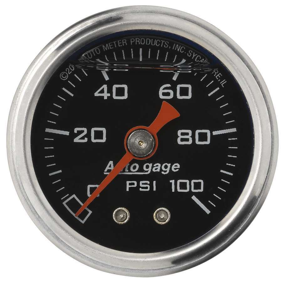 Autometer - 1-1/2In Pressure Gauge - 0-100Psi - Black Face