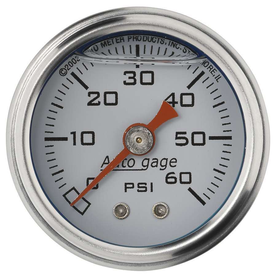 Autometer - 1-1/2in Pressure Gauge 0-60psi- White