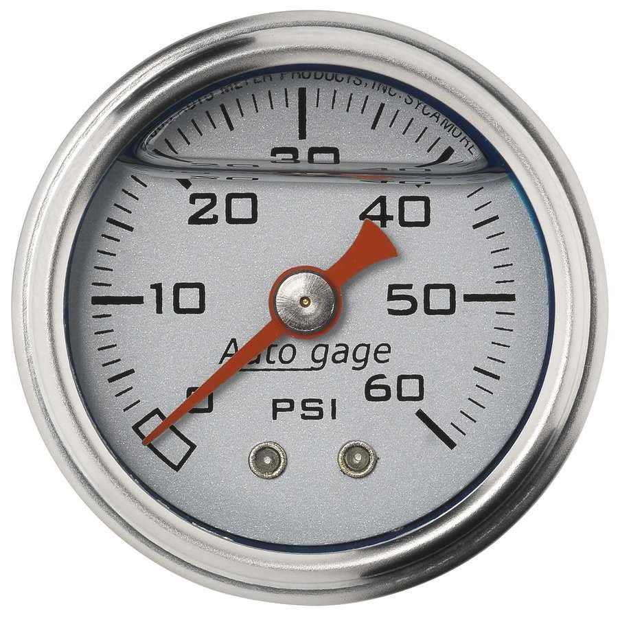 Autometer - 1-1/2in Pressure Gauge - 0-60psi - Silver Face