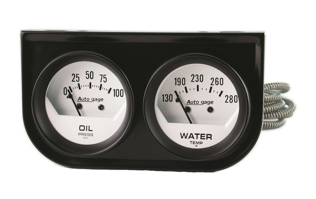 Autometer - 2-1/16in Oil/Water Short Sweep Console